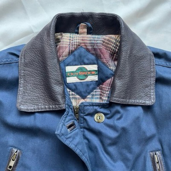 Vintage 90s Outbrook Barn Chore Denim Coat Outdoors Plaid Lined Workwear Medium - Picture 10 of 12